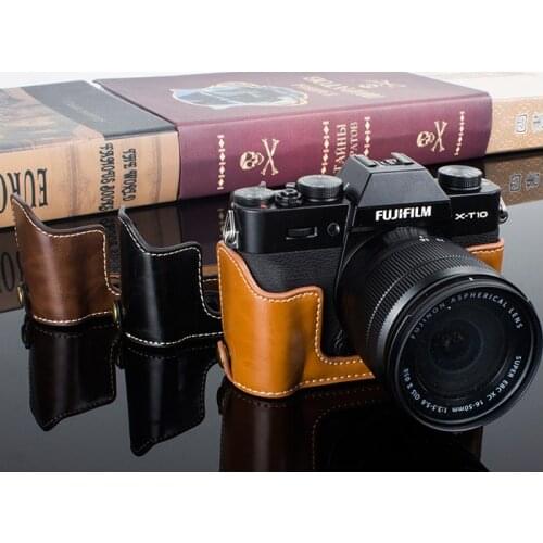 Camera Video Bag for Fujifilm Fuji X-T10 X-T20 X-T30 XT200 XT4 X100V XT100 PU Grip Half Body Set Cover with Battery Opening
