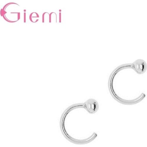 Fashion Minimalist Ball Huggie Hoop Earrings For Women Girl 925 Sterling Silvers Open Ear Cuff Earring Jewelry Gfit Party Supply