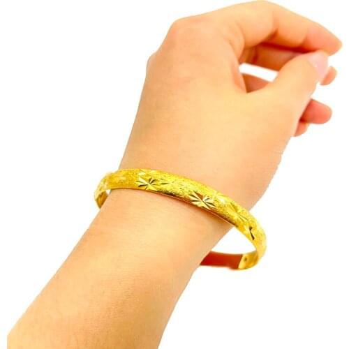 1pcs Dubai fashion Bracelets Jewelry Gold Color Ethiopian Bangles for Women Africa Arab Items Wholesale Wedding Gift