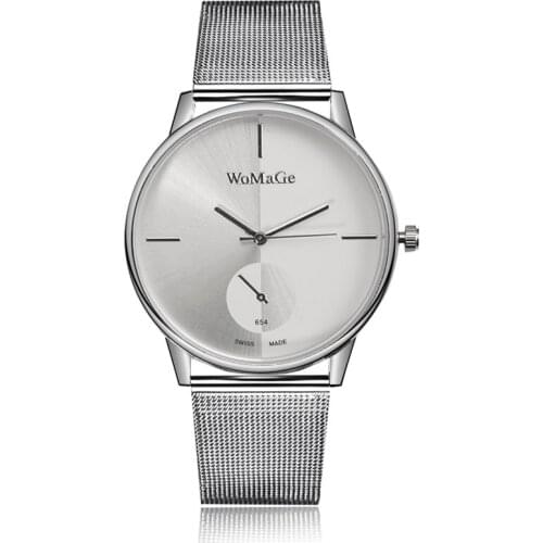 Ultra thin Women Watches Top Brand Luxury Quartz Wristwatches Woamge Stainless Steel Mesh Strap Men Watches Simple reloj hombre