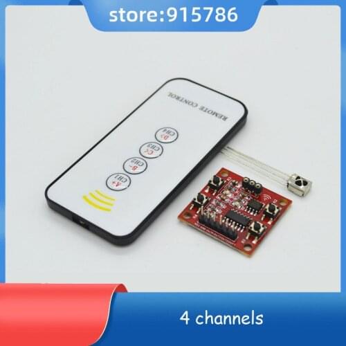 3pcs 4channel infrared remote learning kit / 4-way learning module + receiver + 4 key remote control / remote control panel