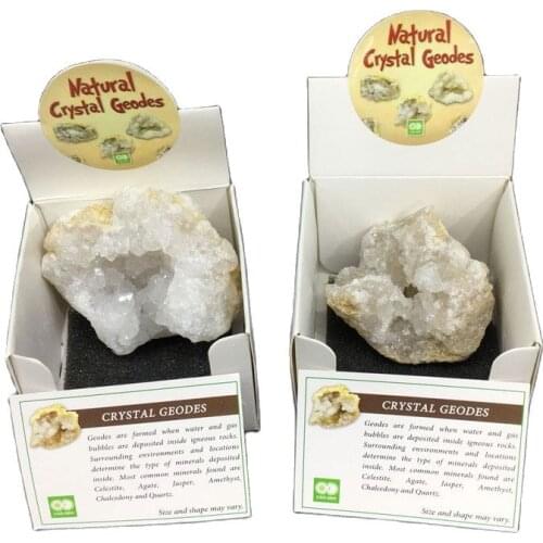 Natural Quartz Crystal Mineral White Cluster Geode Specimen Energy Reiki Healing Home Decoratio