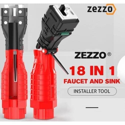 18 in 1 Foldable Water Pipe Wrench Double End Basin Bottom Pliers Sleeve Bathroom Faucet Sink Installar and Maintenance Tool