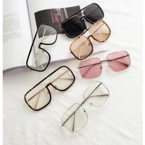 Luxury Oversized Square Sunglasses Women Retro Brand Designer Transparent galsees For Men Ladies Goggles Eyewear