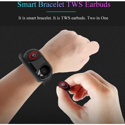 2 in 1 Heart rate Blood Pressure Monitor Sports Band Smart Bracelet Bluetooth Earphone Smartwatch Smart Band Fitness Tracker