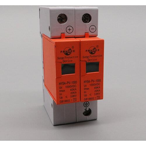 2P DC 500V 800V 1000V 20KA 40KA Surge Protective Device SPD Arrester Low Voltage House 2 Poles Surge Protector