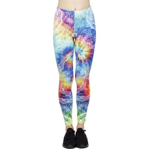 Women Fashion Leggings High Elasticity Legins Workout Jogging Pants Dark California Shambala Printing Sport leggins