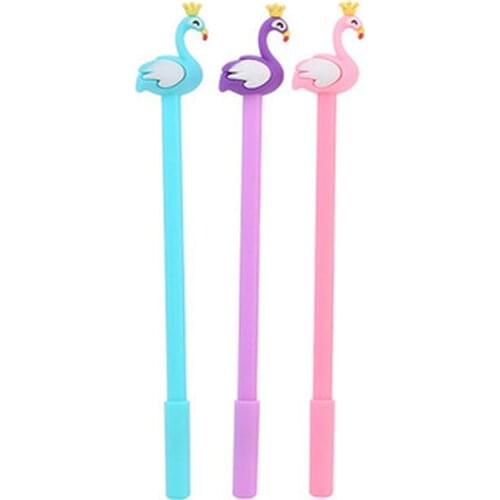 1pcs Flamingo Gel Pens Kawaii Stationery 0.5mm Novelty Stationery Gel Pen Cute Pens Student Writing Pen Kawaii School Supplies