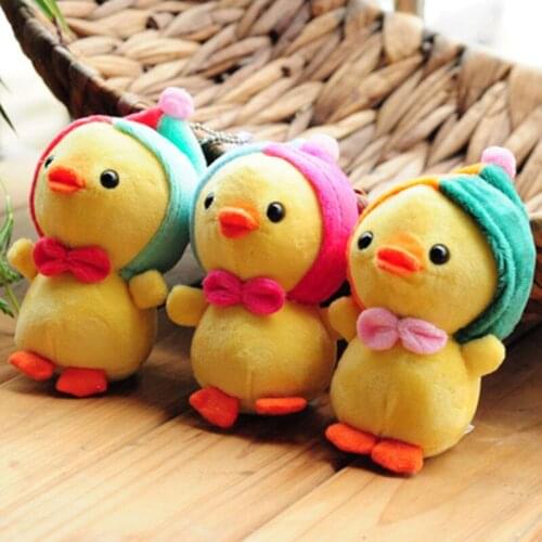 10cm Cute Plush KeyChain Small Chicken Key Chain Ring Women Bag Car Key Chain Doll Toy