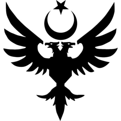 15.9*15cm Car Sticker Double Headed Eagle Moon Star Turkey Flag Vinyl Decor Decals Rear Window Car Sticker