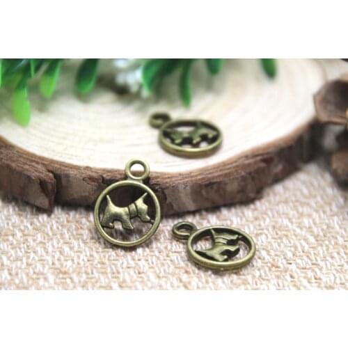 25pcs--Dog Charms, Antique Tibetan Bronzelovely Dog Pendants / Charm, Adorable Baby Dog, DIY Supplies 21x15mm