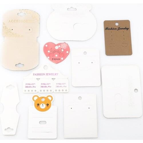 50pcs Kraft Handmade Fashion Jewelry Accessories Cards,Necklace/Earring/Hairpin/Pendant Packing Cards Heart Displays Cards
