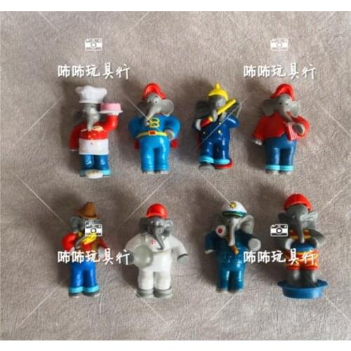 50PCS/lot Cartoon Animal Dolls Cartoon Elephant Model 6CM Chef Presents On Saling Anime Series Kids Toys Home Decoration
