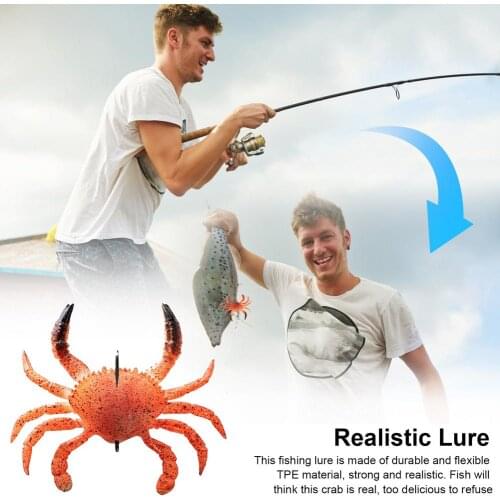 6.5g Outdoor Simulation Soft Fish Lures Hook Wobblers Artificial Tackle Fishing Swimbait Crab Realistic TPE Lake Fishing Lure