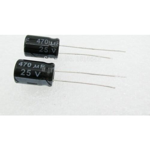 20PCS/LOT Aluminum electrolytic capacitor 470uF 25V 8*12 Electrolytic Capacitor 25v 470uf