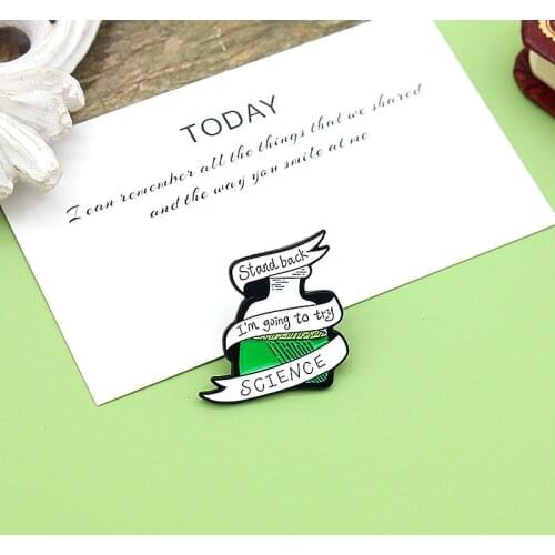 Simple Scientific Chemical Experiment Beaker Alloy Paint Brooch Creative Personality Backpack Sweater Accessories Gift Jewelry