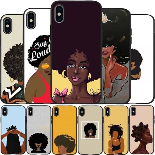 Queen afro black Silicone Phone Case For iPhone 12 XR XS Max 5 5S SE 2020 6 6S 7 8 PLUS X 11Pro Max 11 Cover