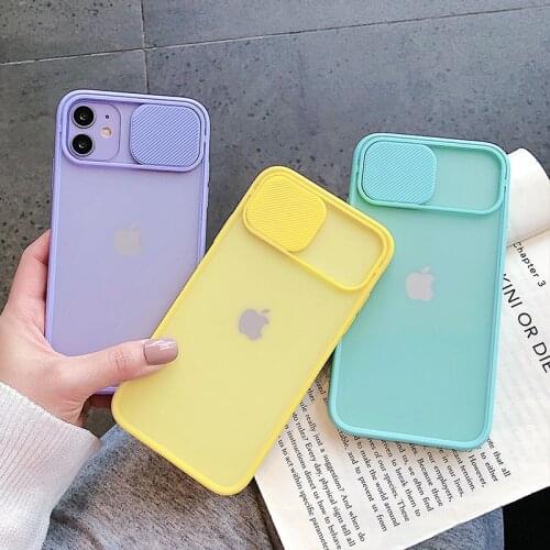 Slide Camera Lens Shockproof Phone Case for iPhone 11 Pro Max SE 2020 XR X XS 6 6s 7 8 Plus Clear Soft Tpu Protection Back Cover