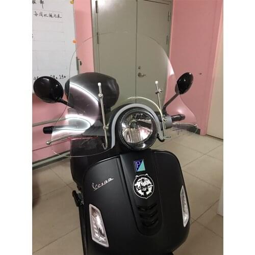 50CM Scooter Clear Windscreen W/ Mount Bracket Clear Windshield for For VESPA GTS 300 Wind Air Deflector Fly Screen