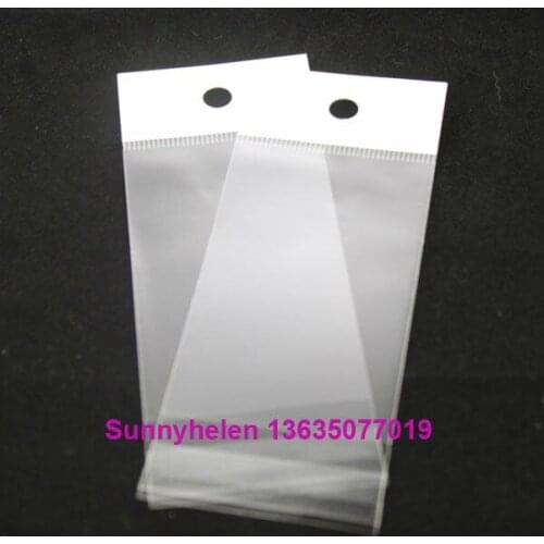Adhesive bags with hanging 85x85mm plastic bags