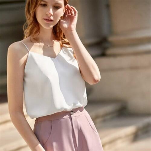 Summer Chiffon Camis Top Blouse Women Sleeveless Solid Sexy Casual Basic Tank