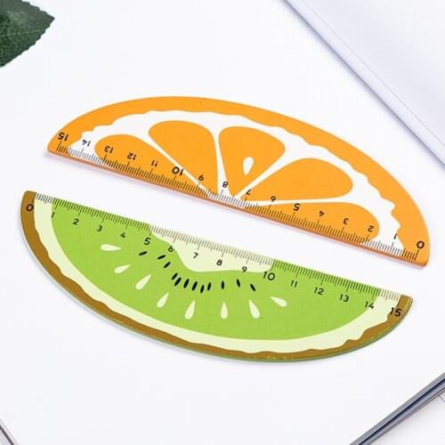 24 pcs/lot Wooden Fruit Ruler Cute 15cm Measuring Straight Rulers Drawing Tool Promotional Stationery gift school supplies
