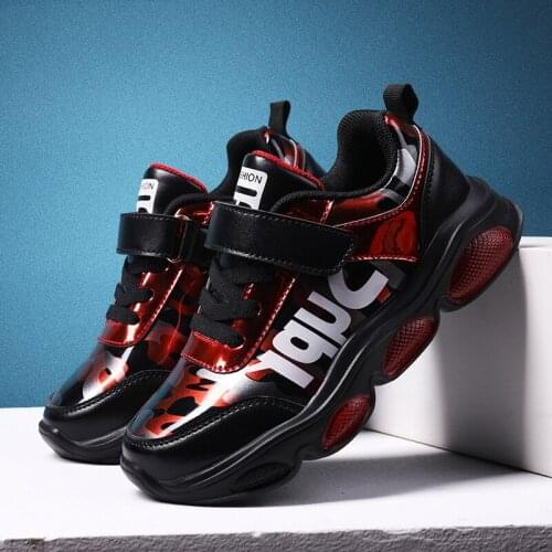 2020 fashion pu Glitter Platform sports Casual boys children shoes Waterproof Non-slip Wear-resistant Collision kids Gym shoes