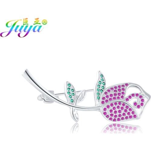 Trendy Jewelry Bijoux Colorful Zircon Tulip Flower Shape Brooch For Jewelry Making Wholesale Copper Pin Brooch For Scarf Sweater