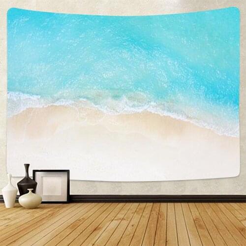 Sea Beach Tapestry Nature Landscape Wall Hanging Ocean Sunset Sky Boat Tapestries Decoration for Bedroom Living Room Dorm Decor