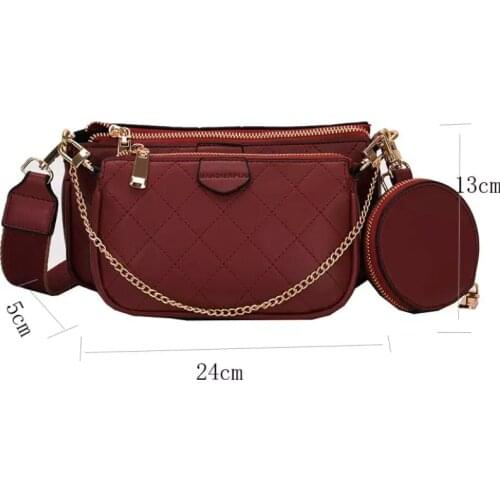 2021 New Mahjong Three-in-one Bag Ladies Fashion Rhombus One-shoulder Messenger Bag cross body bag woman