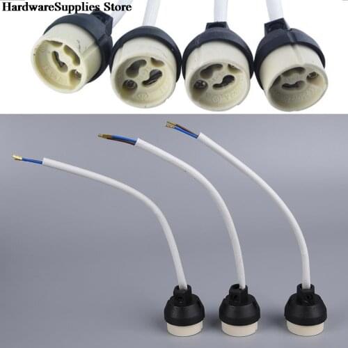 New GU10 Base Socket Adapter Wire Connector Porcelain Halogen GU10 Lamp Holder LampHolder for LED Spot Light Bulb Ceramic