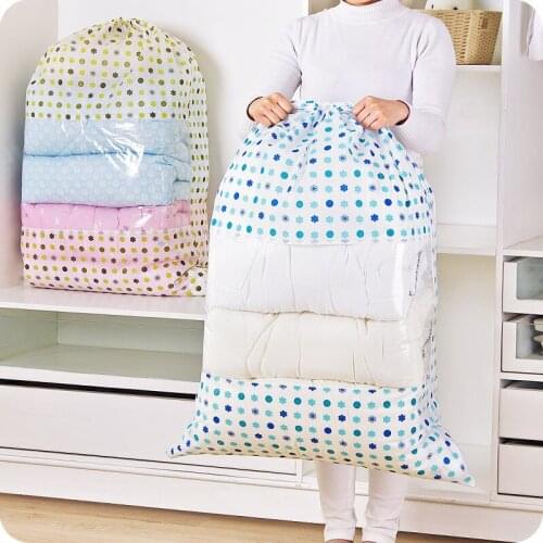 Clothes Quilt Dustproof Bag Home Moving Luggage Towel Socks Bra Sundries Packing Pouch Portable Non Woven Organizer With Window