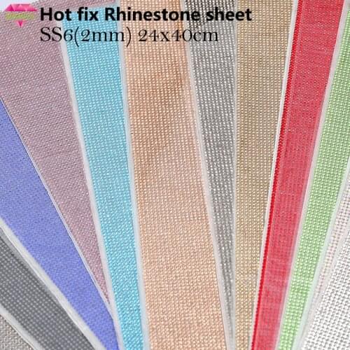 RESEN SS6 2mm Adhesive Hotfix Iron On Rhinestone Sheet Glass Fancy Rhinestone Ribbon Trims Rhinestone Appliques Dress Shoe Trim