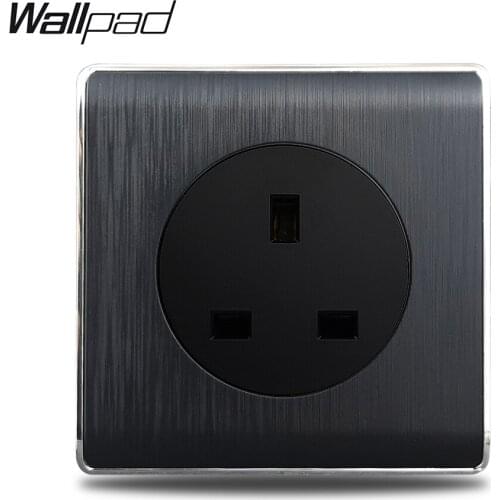 13A UK Wall Socket Wallpad Satin Black Plastic UK British Outlet