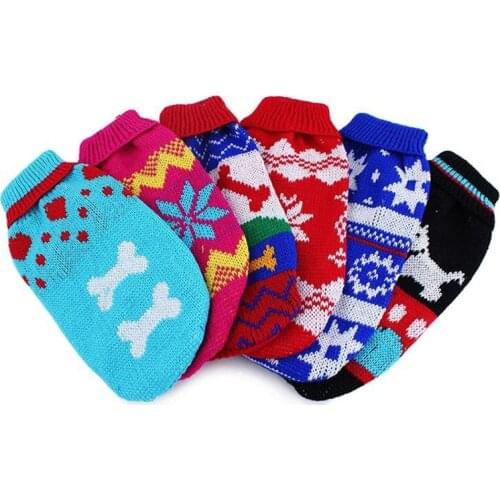 Cute Pet Dog Sweaters Winter Knitted Pet Clothes Small Dog Sweater Soft Warm Sweater Clothes Dog Jacket Random Colors