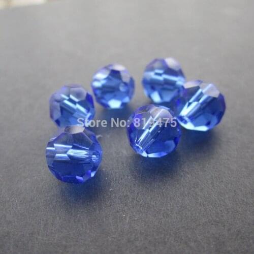 70 pieces/lot) 8mm Glass crystal beads Faceted Disco Beads Cobalt Blue color for jewelry making