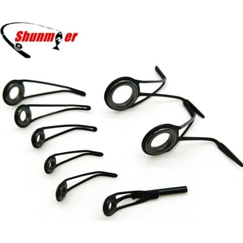 SUNMILE 8Pcs Ceramic Guide Rings Stainless Steel DIY Fishing Rod Tips Line Rings for Repairing Rod Carp Fishing Accessories