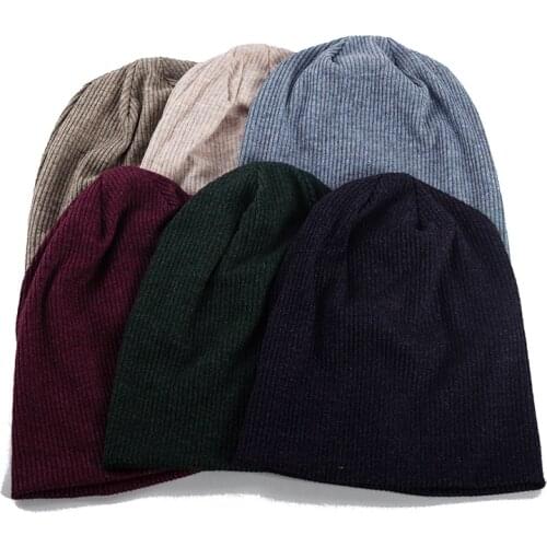 Geebro Knitted Hat For Women Plain Color Ribbed Beanies&Skullies Hats Men Baggy Casual Caps Unisex Fashion Warm Beanie Bonnets