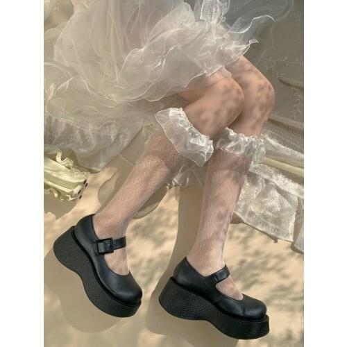 Spring/Summer French Romance Paris Spring Satin Mesh Lace Middle Tube Stack Socks