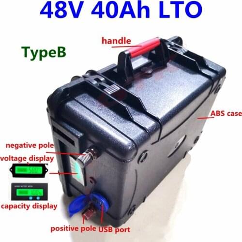 Waterproof LTO 48V 40Ah Lithium titanate battery for Motor home Solar panel RV caravan solar system golf cart+5A charger