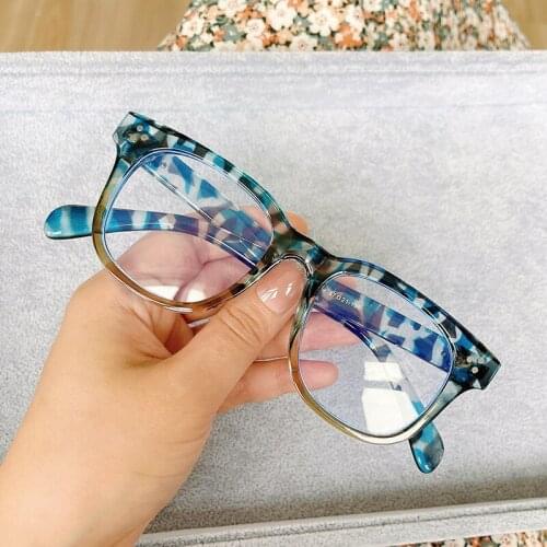 Womens Mens Anti Blue Light Glasses Fashion 2021 Trends Personality Square Black Eyeglasses Frames Computer Glasses Decorative