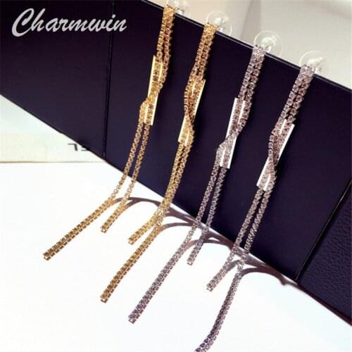 Tassel Earrings For Women Long Earrings Fashion Jewelry Earrings Rhinestone Dangle Earrings Gold And Silver Color