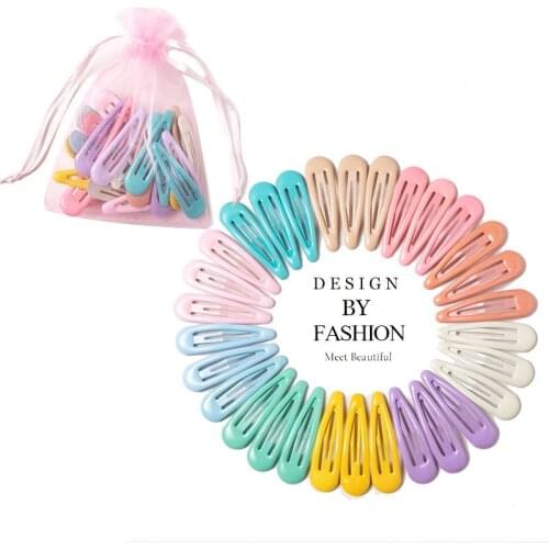 10/20/30/40 pcs/lot Simple Candy Color Waterdrop Hairpins Women Barrette Hairgrips Girls Hair Clips Bobby Pin Hair Accessories