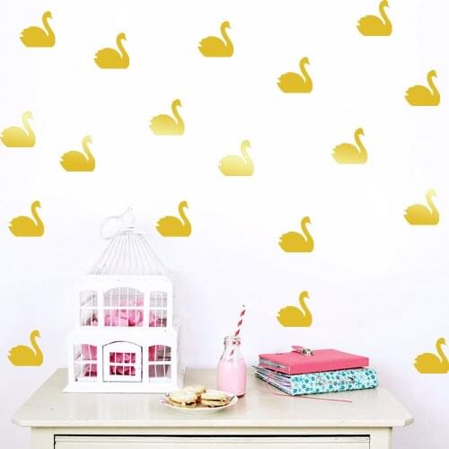 16pcs/set Cartoon Animal Cute Swan Wall Stickers For Kids Rooms Wall Decoration Birds Mural Children Birthday Gifts Wall Decor