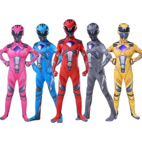 2021 Power Mecha Five Beast Costume Mystic Force Superhero Red Ranger Halloween Costume for Kids