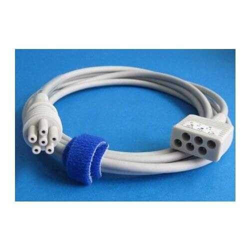 5PCS/LOT Compatible New COLIN BP88S 5-lead ECG patient cable 6pin 2.4M ECG trunk cable LL style IEC with 1year warranty