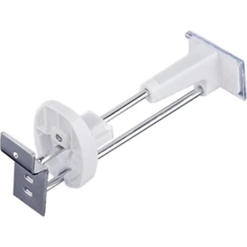 50 Pcs/Pack ) 180mm Length White Color Slat Wall Secure Display Hooks Plus 2 Pieces Magnetic Key