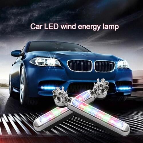 Car Lights 8 LEDs Daylight Wind Driven Lamps Wind Powered Daytime Running Fog Warning Auto Head Lamp No power Universal 3 Colors