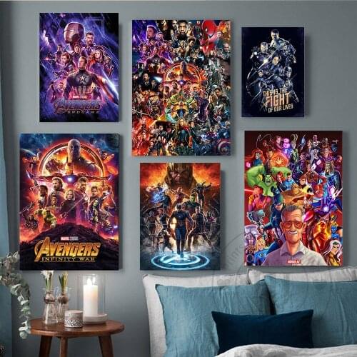 Frameless Printing Avengers End Game Canvas Picture for Living Room Decorative Marvel Movie Poster Home Wall Decor Gift Cuadros