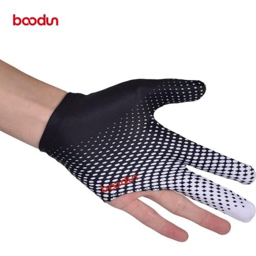 Boodun Snooker Three Finger Left and Right Billiard Gloves Pool Snooker Glove Cue Sports Glove Hand Billiard Accessories 1PCS
